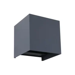 Smart udendørs LED-væglampe Dara grå kantet CCT RGB Tuya^Lindby Outlet