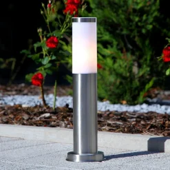 Lindby sokkelampe Kristof, stål, 45 cm høj, E27