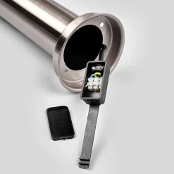 Lindby sokkelampe Kristof, stål, 45 cm høj, E27