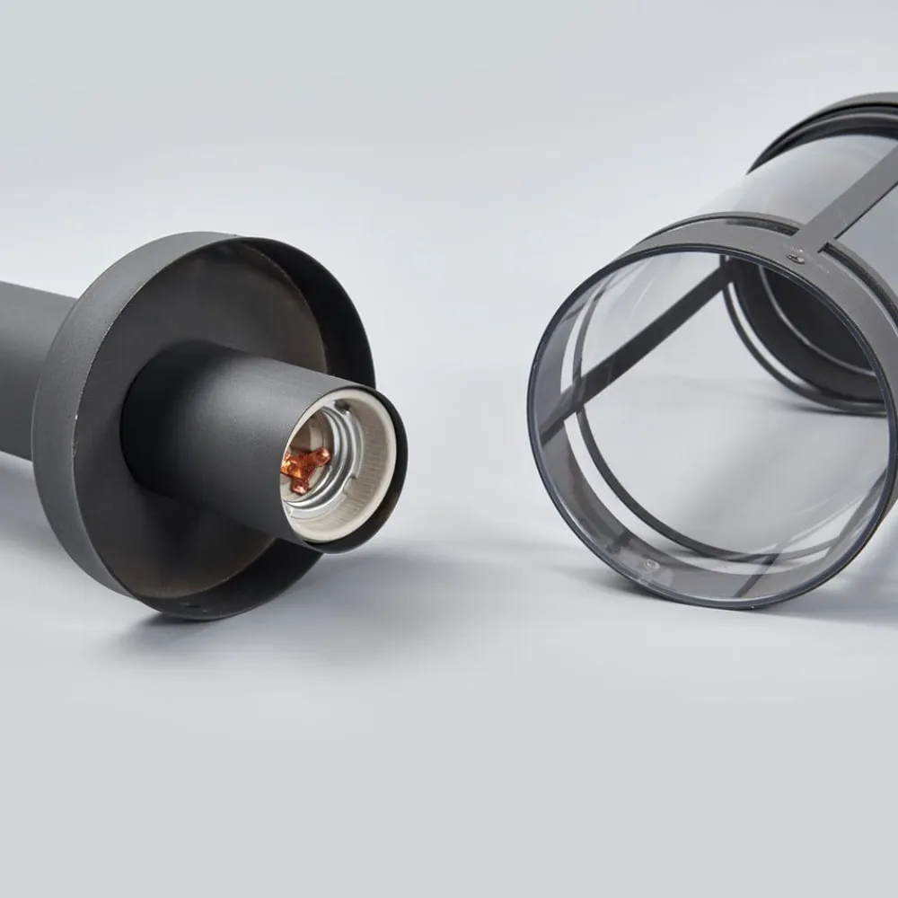 Lindby sokkellampe Djori, 50 cm, antracit, stål, E27