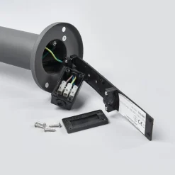 Lindby sokkellampe Djori, 50 cm, antracit, stål, E27