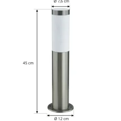 Sokkellampe Statius, grå, stål, sensor, 45 cm^Lindby New