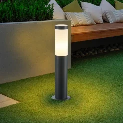 Lindby sokkellampe Statius, højde 45 cm, antracit, stål