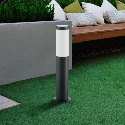 Lindby sokkellampe Statius, højde 45 cm, antracit, stål