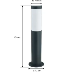 Lindby sokkellampe Statius, højde 45 cm, antracit, stål