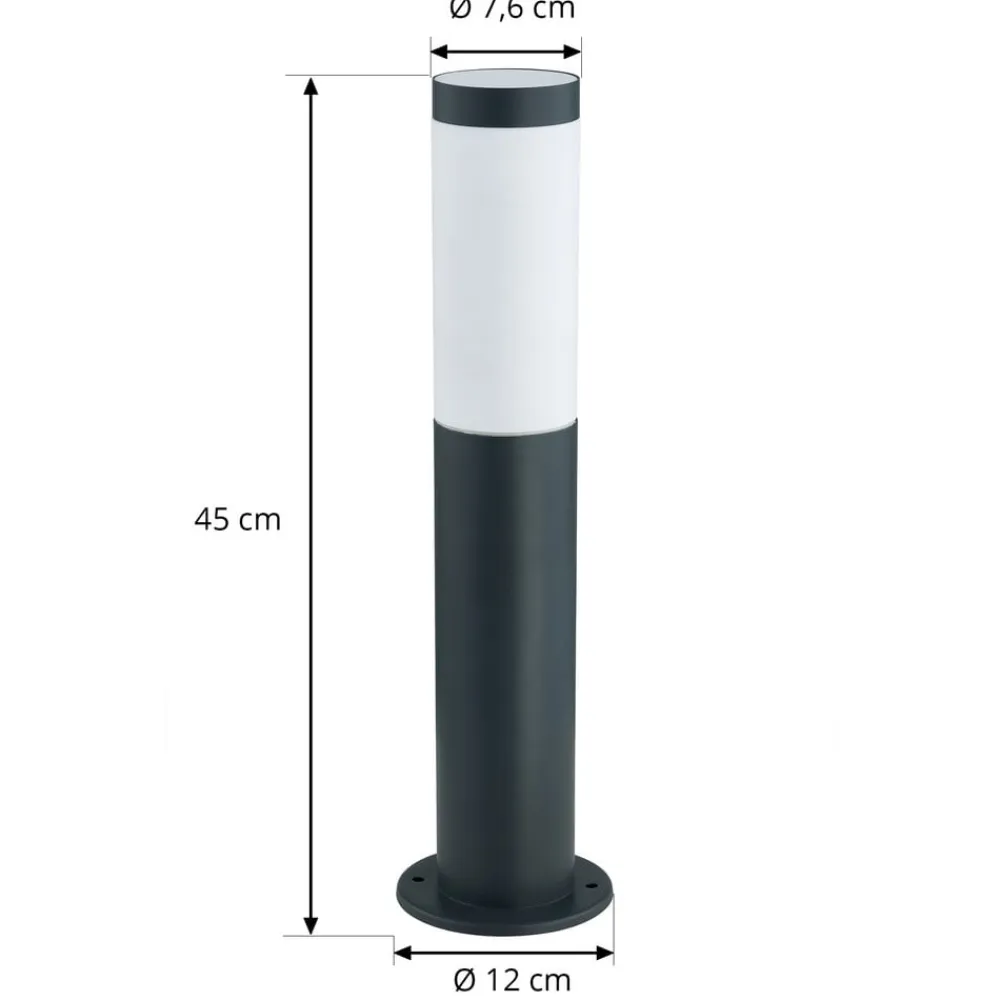 Lindby sokkellampe Statius, højde 45 cm, antracit, stål