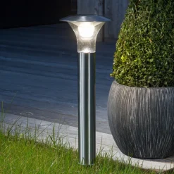 Solar-LED-lampe med jordspyd Jolin, 66 cm, stål^Lindby New