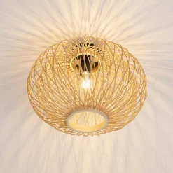 Lindby Solvira loftlampe, bambusflet, rund