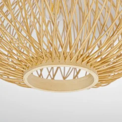 Lindby Solvira loftlampe, bambusflet, rund