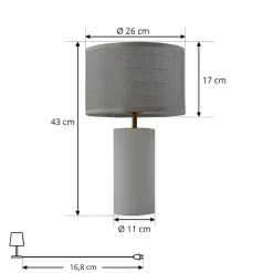 Sorscha bordlampe, hvid, jern, Ø 26 cm^Lindby Clearance