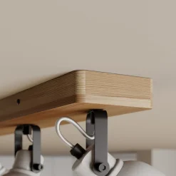 Spot Mitis, 70 cm, 4 lyskilder, grå, træ, beton, GU10^Lindby Sale