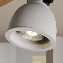 Spot Mitis, 70 cm, 4 lyskilder, grå, træ, beton, GU10^Lindby Sale