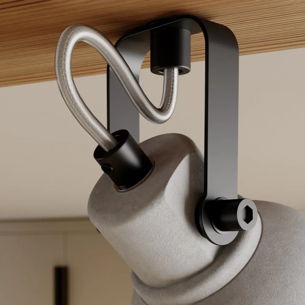 Spot Mitis, 70 cm, 4 lyskilder, grå, træ, beton, GU10^Lindby Sale