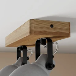 Spot Mitis, 30 cm, 2 lyskilder, grå, træ, beton, GU10^Lindby Online