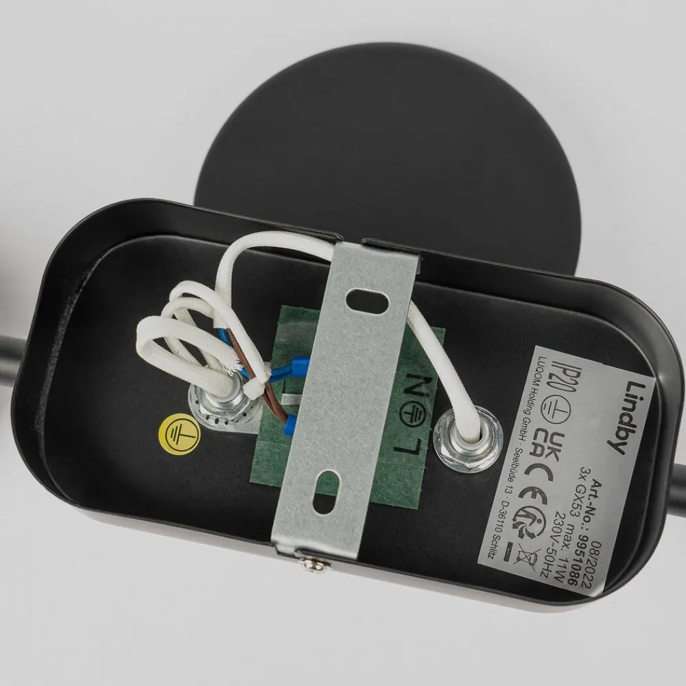 Lindby Loftlamper|Spotlights>spot Neros, sort, 3-lys, 55 cm, CCT, jern