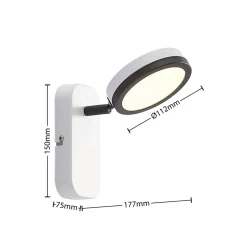 Lindby spot Vesim, hvid, 1-lys, 15 cm høj, jern