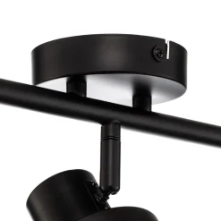 Lindby Spot Yaelle, 52 cm, 3-lys, rattan, sort, E27