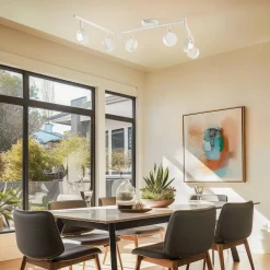 Lindby spotlight Jyla, hvid, linse, 4.200 K, 6-lys, GX53