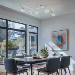 Lindby spotlight Jyla, hvid, linse, 4.200 K, 6-lys, GX53