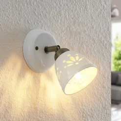 Lindby Gang|Pendellamper>spotlight Sanrike, højde 16 cm, 1 lyskilde, hvid, keramik