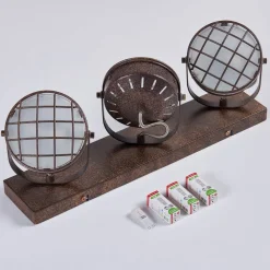 Lindby spotlight Tamin, 48 cm, rustfarvet, 3 lyskilder, glas