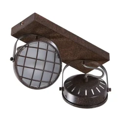 Lindby spotlight Tamin, rustfarvet, 2 lyskilder, glas, G9