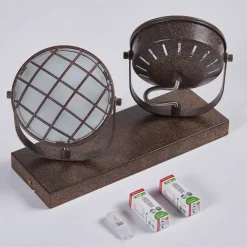 Lindby spotlight Tamin, rustfarvet, 2 lyskilder, glas, G9