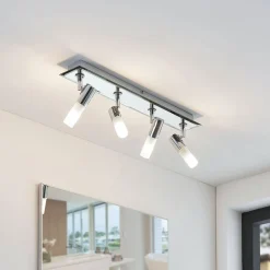 Lindby Loftlamper|Spotlights>spotlight Zela, længde 53 cm, krom, 4 lyskilder