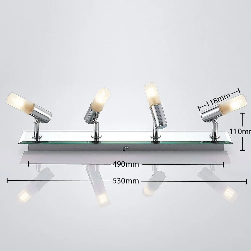 Lindby Loftlamper|Spotlights>spotlight Zela, længde 53 cm, krom, 4 lyskilder