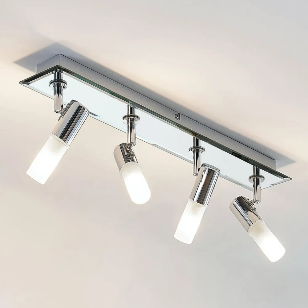 Lindby Loftlamper|Spotlights>spotlight Zela, længde 53 cm, krom, 4 lyskilder