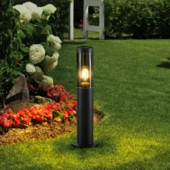 Statius sokkellampe, antracit, jern, 45 cm^Lindby New