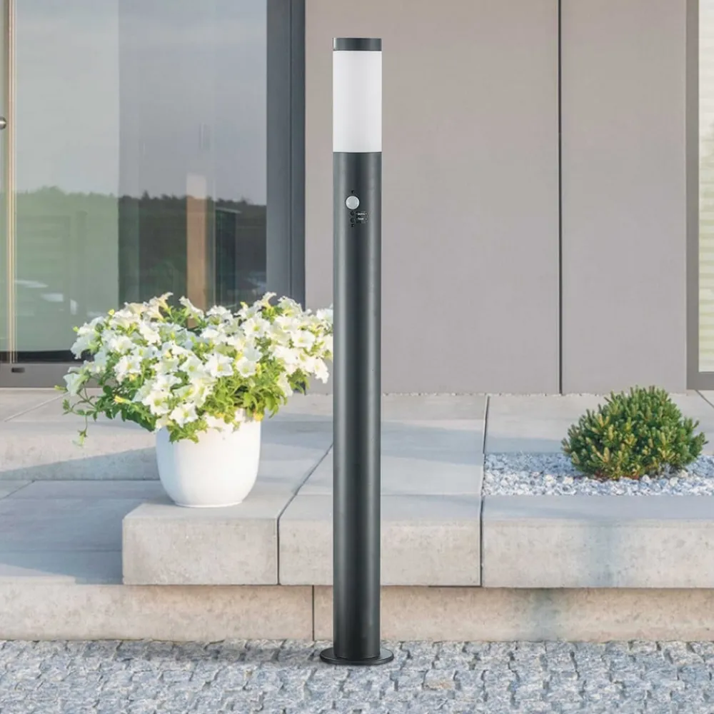 Lindby Statius vejlampe, antracit/hvid, sensor, 100 cm