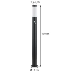 Lindby Statius vejlampe, antracit/hvid, sensor, 100 cm