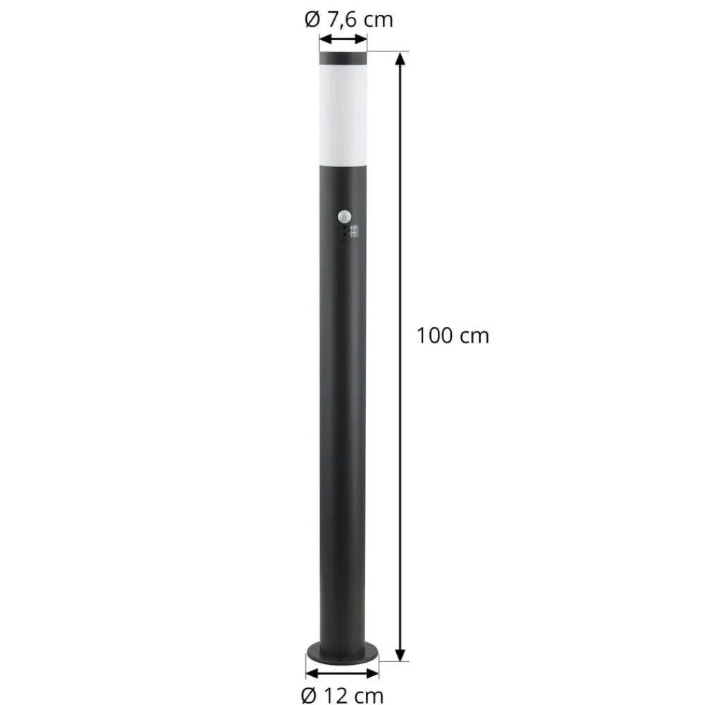Lindby Statius vejlampe, antracit/hvid, sensor, 100 cm