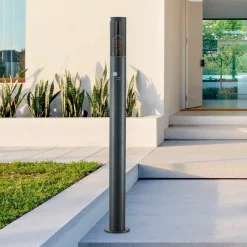 Lindby Gadebelysning>Statius vejlampe, antracit, jern, sensor