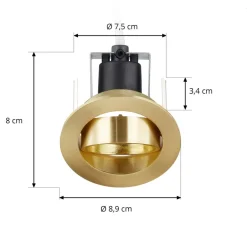 Lindby Sunil indbygningsspot, satin guld