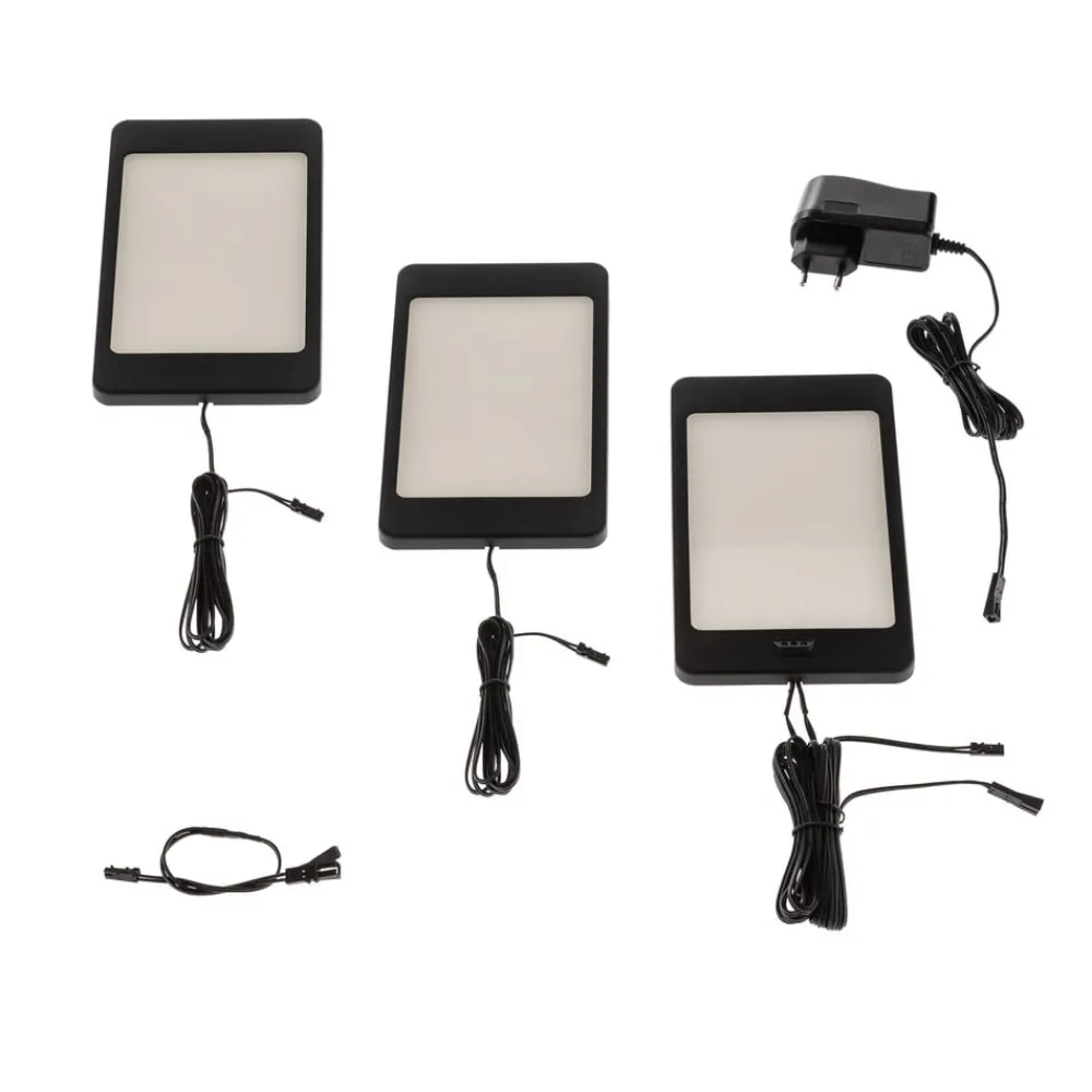 Lindby Underskabsbelysning>Svela LED-underskabsbelysning, sæt med 3, sort