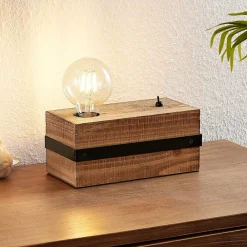 Sverina bordlampe af træ, 1 lyskilde^Lindby Hot