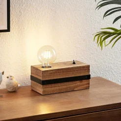 Sverina bordlampe af træ, 1 lyskilde^Lindby Hot