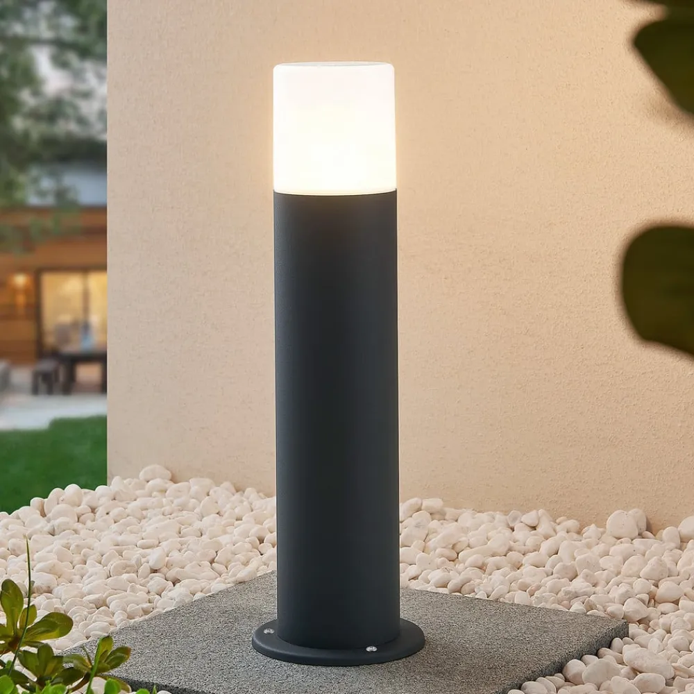 Lindby Tabyn sokkellampe, rund, mørkegrå