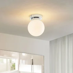 Lindby Loftlamper|Loftlamper>Tavino loftslampe, sfærisk skærm, krom