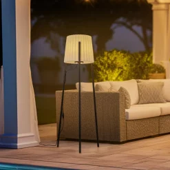 Lindby terrasselampe Jaimy, 148 cm, stativ, aluminium^Lucande