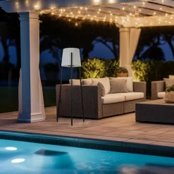 Lindby terrasselampe Jaimy, 148 cm, stativ, aluminium^Lucande