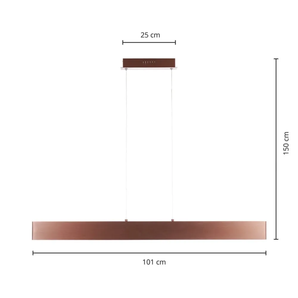 Lindby Pendellamper>Tinkodara LED-hængelampe, spisestue brun