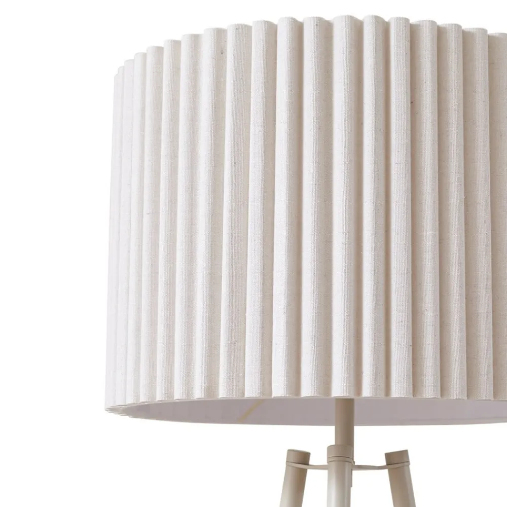 trebenetstående gulvlampe Libbie, 155 cm, hør, cremefarvet^Lindby Online