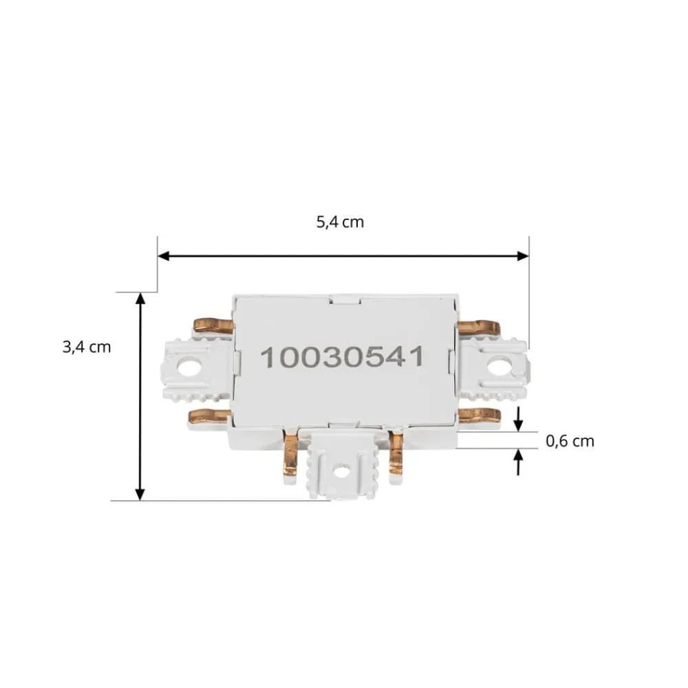 Lindby T-stik Lumaro, hvid, 5,4 cm, plast