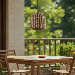 Lindby udendørs hængelampe Taryn, brun, plast, IP44 35cm