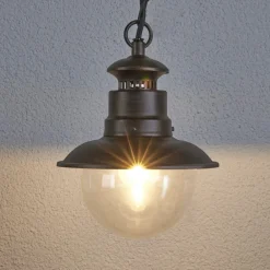 udendørs hængelampe Eddie, rust, metal, IP44, E27^Lindby Online