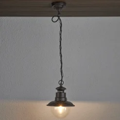 udendørs hængelampe Eddie, rust, metal, IP44, E27^Lindby Online