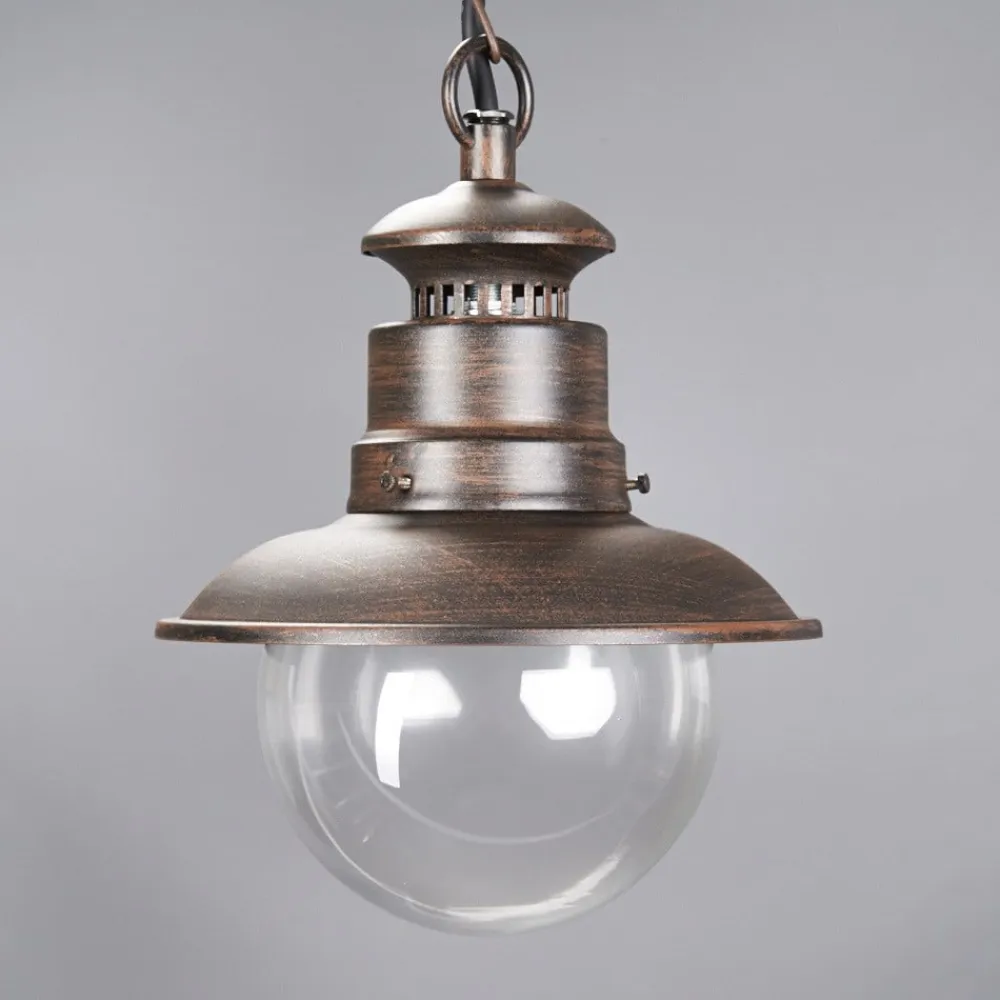 udendørs hængelampe Eddie, rust, metal, IP44, E27^Lindby Online